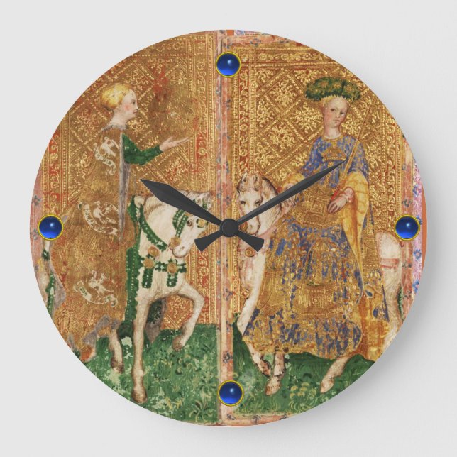 GRANDE HORLOGE RONDE TAROTS ANCIENS DE RENAISSANCE/FEMME DES PIÈCES ET  (Recto)