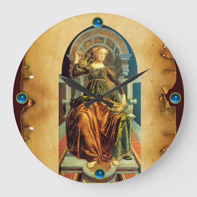 GRANDE HORLOGE RONDE TAROTS DE RENAISSANCE ANTIQUE 14 / TEMPÉRANCE (Recto)