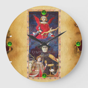 GRANDE HORLOGE RONDE TAROTS DE RENAISSANCE ANTIQUE 15 /LE DIABLE