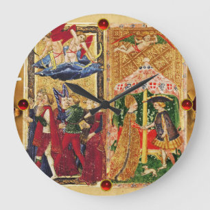 GRANDE HORLOGE RONDE TAROTS DE RENAISSANCE ANTIQUE 6 / LES AMOUREUX