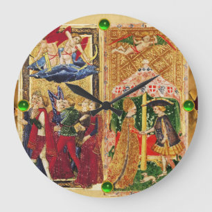 GRANDE HORLOGE RONDE TAROTS DE RENAISSANCE ANTIQUE 6 / LES AMOUREUX