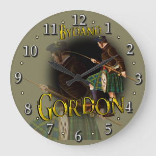 Grande Horloge Ronde Tartan écossais de Gordon de clan