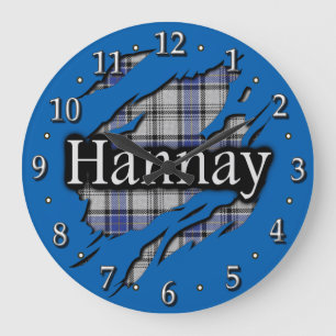 Grande Horloge Ronde Tartan écossais de Hannay de clan