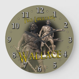 Grande Horloge Ronde Tartan écossais de Wallace de clan