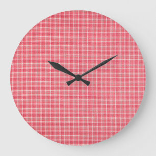 Grande Horloge Ronde Tartan rouge rétro plaid : motif sans soudure.