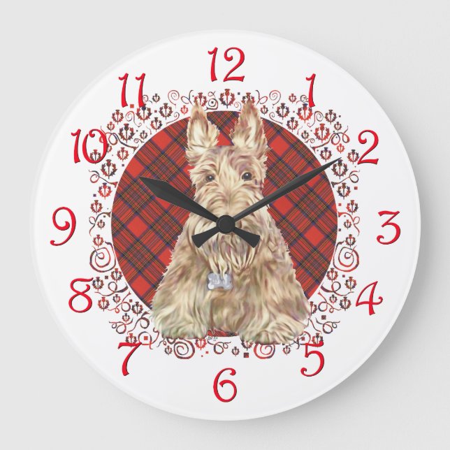 Grande Horloge Ronde Tartan Wheaten Scottie (Recto)