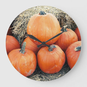 Grande Horloge Ronde Tas de citrouilles vintage