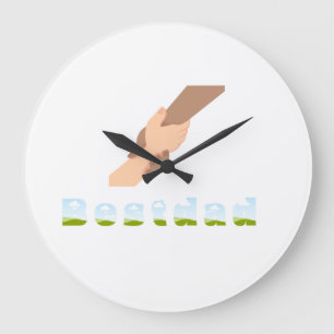Grande Horloge Ronde Tasse à café Papillon et Fleurs Pastel Fantaisiste