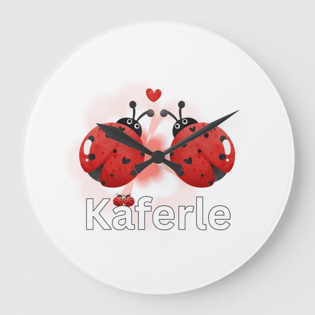 Grande Horloge Ronde Tasse coccinelle (Recto)