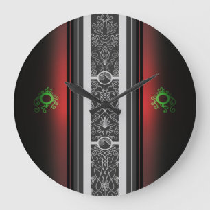 Grande Horloge Ronde Tatouage rouge surf