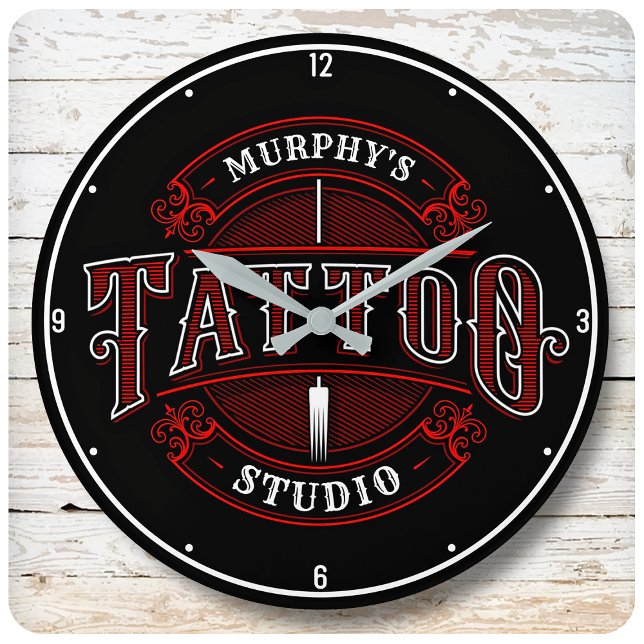 Grande Horloge Ronde Tattoo Studio Shop (Créateur téléchargé)