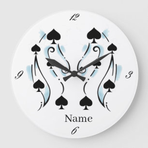 Grande Horloge Ronde Tattoo style noir Thunder_Cove
