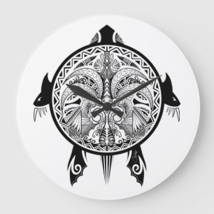 Grande Horloge Ronde Tattoo Tribal Turtle