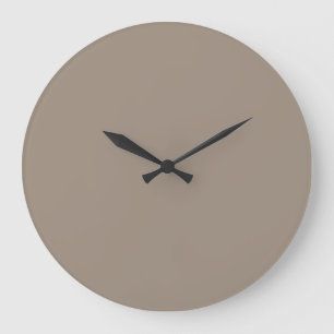 Grande Horloge Ronde Taupe neutre Brown couleur solide brave sol