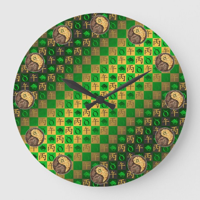 Grande Horloge Ronde Taureau & Cheval de feu (Recto)