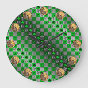 Grande Horloge Ronde Taureau & Lapin de Feu