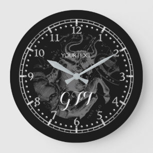 Grande Horloge Ronde Taurus Vintage personnalisé Constellation Zodiac