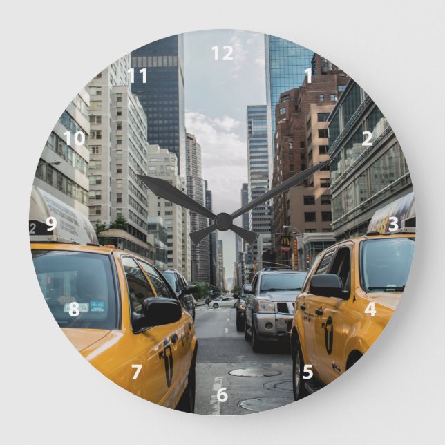 Grande Horloge Ronde Taxi Jaune de New York (Recto)