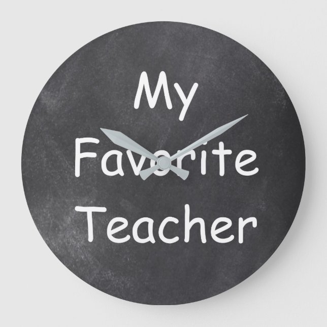 Grande Horloge Ronde Teacher Chalkboard Design Venin Idea (Recto)