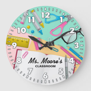 Grande Horloge Ronde Teacher's Classroom