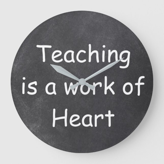 Grande Horloge Ronde Teaching Work Heart Chalkboard Design Venin Idea (Recto)