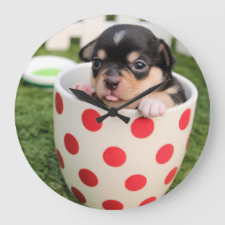 Grande Horloge Ronde Teacup Chihuahua