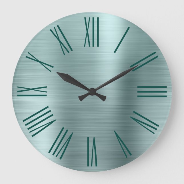 Grande Horloge Ronde Teal Brushed Foil Dark Turquoise (Recto)