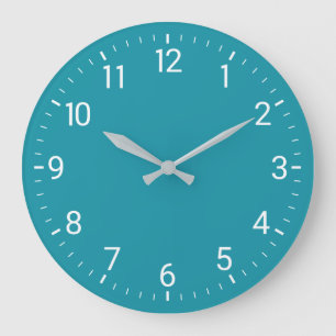 Grande Horloge Ronde Teal Wall