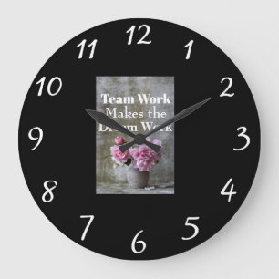 Grande Horloge Ronde Team Work Wall Clock