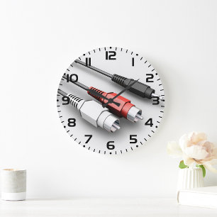 Grande Horloge Ronde Technologie Vintage des câbles audio