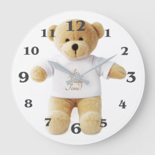 Grande Horloge Ronde Teddy Bear image for Round (Large) Wall Clock