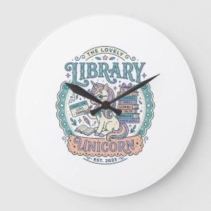 Grande Horloge Ronde Tee-shirt graphique fantaisiste de licorne de la b