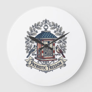 Grande Horloge Ronde Tee-shirt graphique vectoriel de mangeoire à oisea