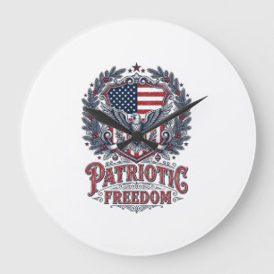 Grande Horloge Ronde Tee-shirt graphique vectoriel de Noël patriotique