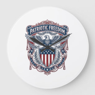 Grande Horloge Ronde Tee-shirt graphique vectoriel de style de drapeau 