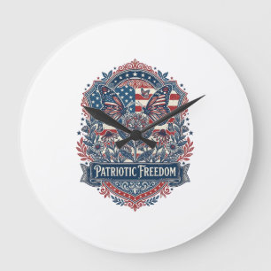 Grande Horloge Ronde Tee-shirt graphique vectoriel jardin papillon patr