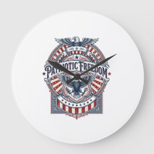 Grande Horloge Ronde Tee-shirt graphique vectoriel USA Foi patriotique