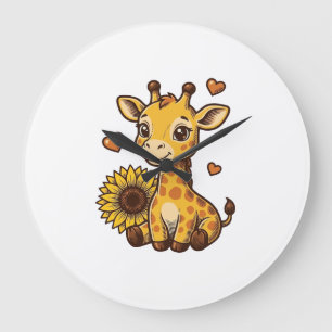 Grande Horloge Ronde Tee-shirt vintage gravure de tournesol de bébé gir