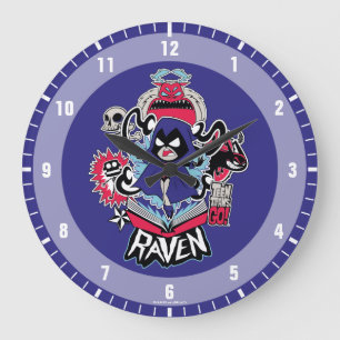 Grande Horloge Ronde Teen Titans Go!   Raven Demonic Powers Graphic