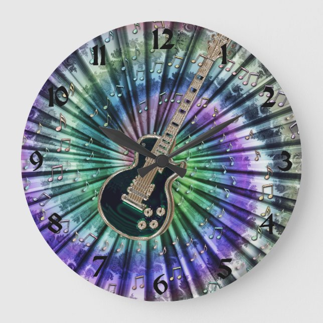 Grande Horloge Ronde Teignez en nouant l'horloge de guitare électrique (Recto)