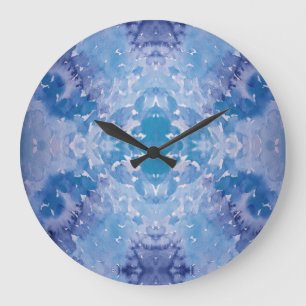 Grande Horloge Ronde Teinture de jeans bleu rétro