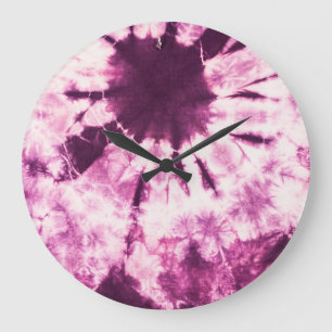 Grande Horloge Ronde Teinture de teinture pourpre Texture de batik