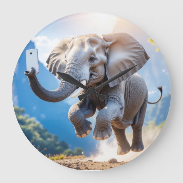 Grande Horloge Ronde TELEPHANT - Wall Clock (Recto)