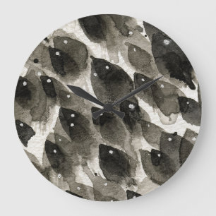 Grande Horloge Ronde Tempête de poissons