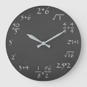 Grande Horloge Ronde Temps de maths de tableau