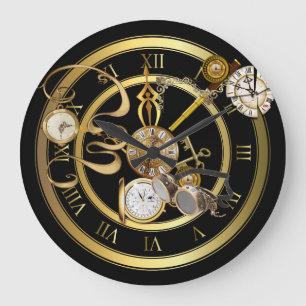 Grande Horloge Ronde Temps de Steampunk