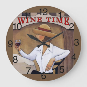 Grande Horloge Ronde Temps de vin,