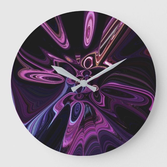 Grande Horloge Ronde Temps déformé Art pourpre (Recto)