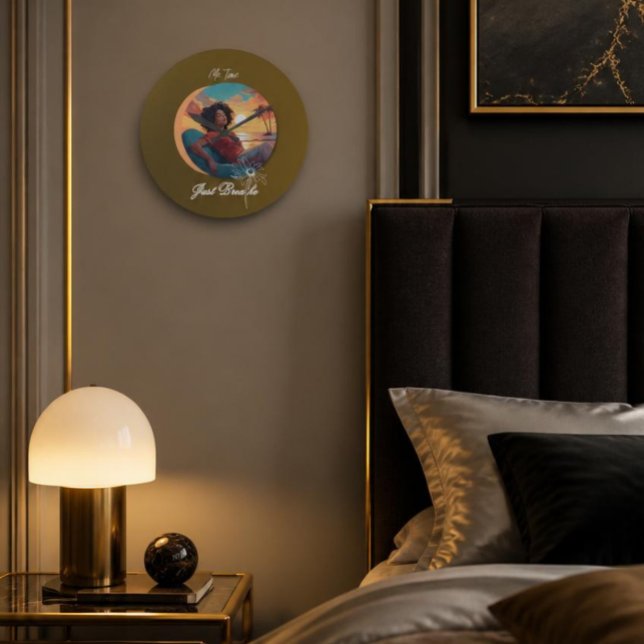 Grande Horloge Ronde Temps pour moi "Respirez simplement"  (Créateur téléchargé)