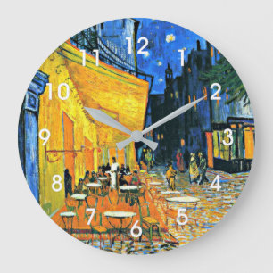 Grande Horloge Ronde Terrasse du Café, peinture d'art fin par Vincent v